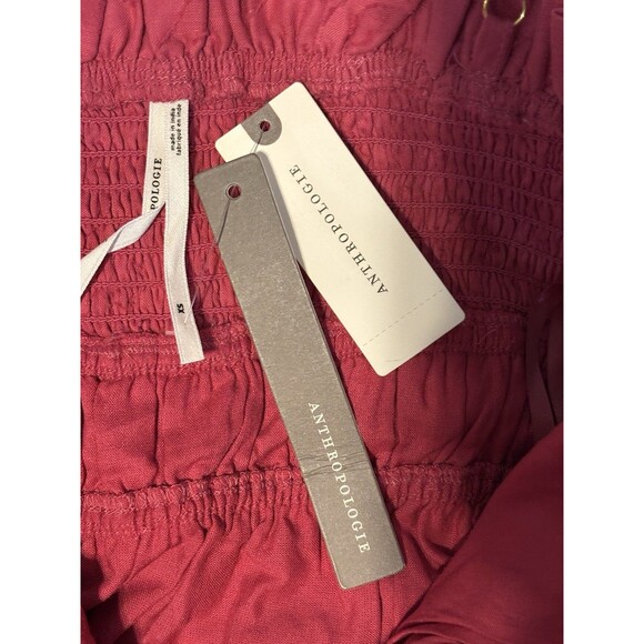 Anthropologie Sleeveless Square Neck Ruffle Tiered Midi Dress Sz Sm Pink - Picture 7 of 9